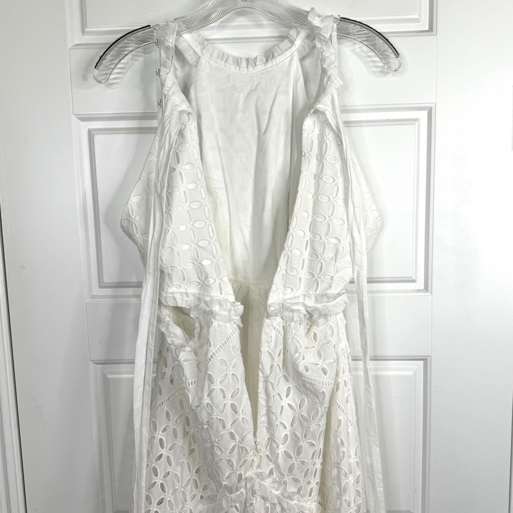 LACE THE LABEL Anthropologie NEW Eyelet Cutout Halter Dress NEW Size M White - Picture 11 of 16